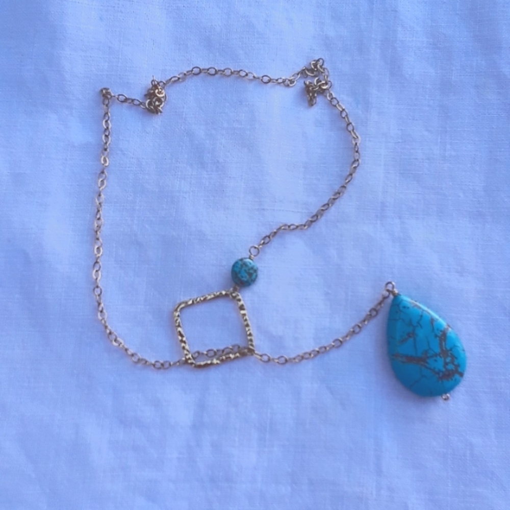 Turquoise lariat necklace